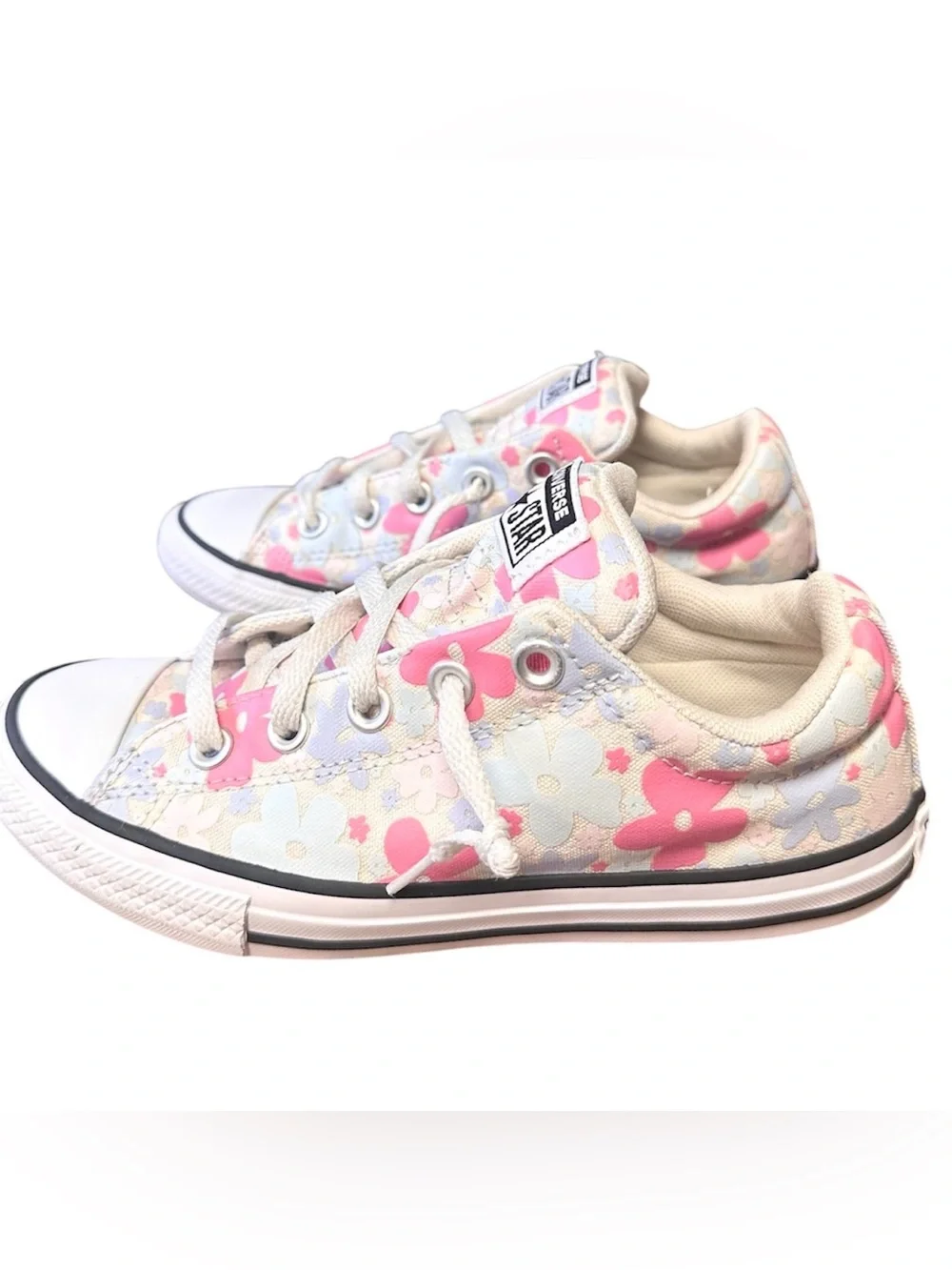 Converse Girls Size 3 Street Ox low-top sneakers floral print pink blue